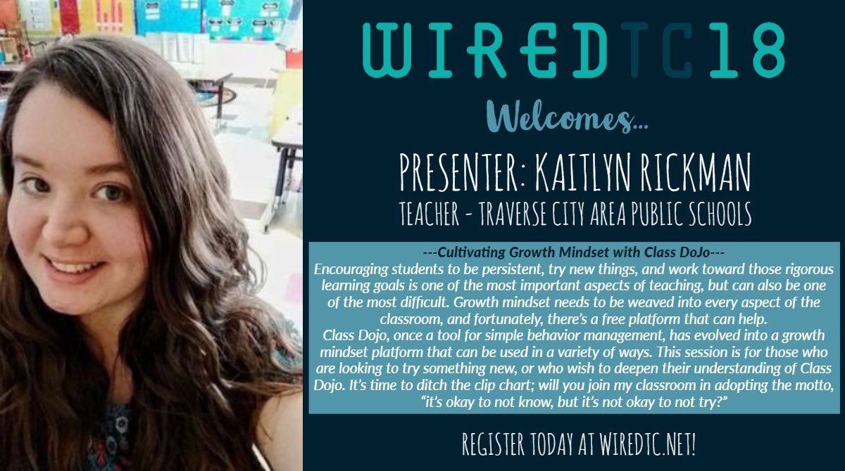 REMC2C's tweet photo. Want to learn from a local teacher about implementing a growth mindset through Class Dojo? @kaitlynrickman is an amazing teacher that will help you expand and try new things. #wiredtc #miched #edtech #stemtc https://t.co/Rb7JWD0ipG