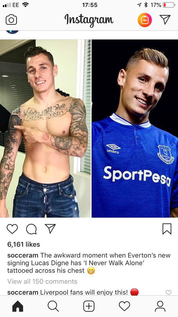 Lucas Digne Ruins Liverpool Fans In Explaining His I Never Walk Alone Tattoo Givemesport