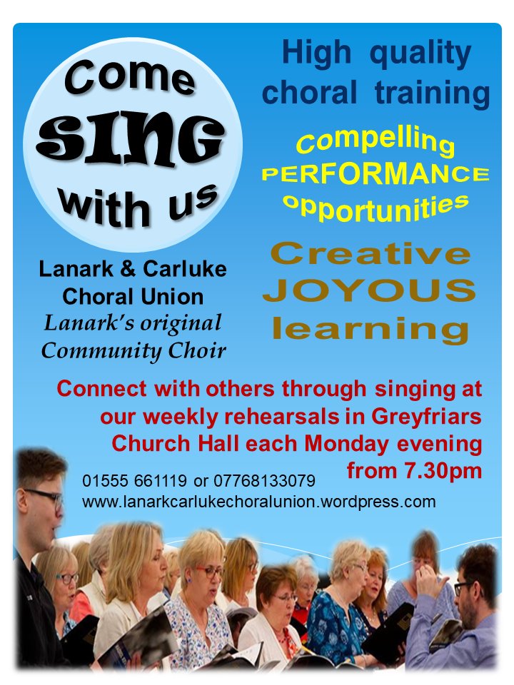 WE JUST CAN'T STOP BEING SO EXCITED ABOUT OUR NEW SESSION-WE HAD TO SHARE THE NEWS AGAIN New session starts 27th August! #sing #choir #lanark #community #singlanark Check out the rest of our #facebook page Our Website: goo.gl/Gbyyb8 And our new #Twitter