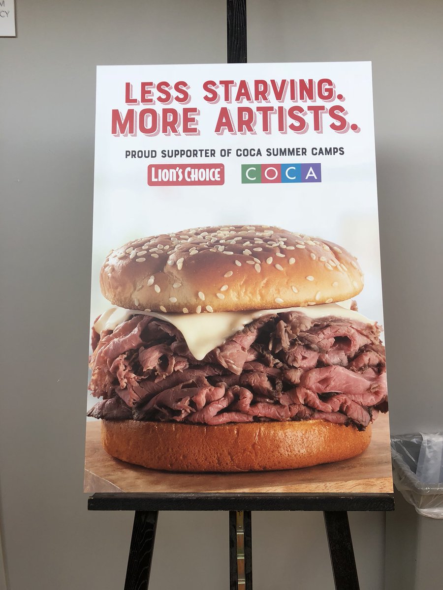 KRwools's tweet photo. I dropped my daughter of at @COCAstl and saw this awesome sponsorship by @LionsChoice that cracks me up and warms my heart. Made my day. #artsmatter #lionschoice #cocastl #corporatesponsorship #art #stl #stlouis https://t.co/AIUxRZs12m