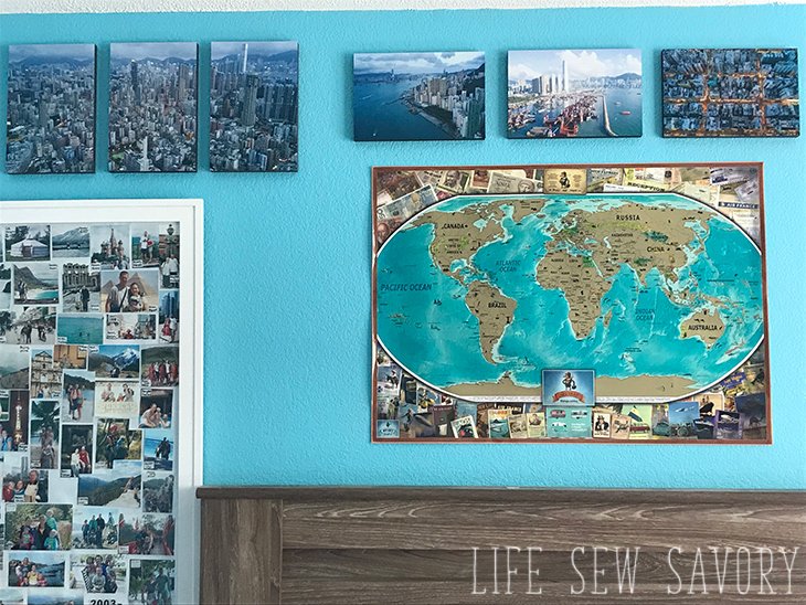 lifesewsavory's tweet photo. Get a FREE photo tile! >> https://t.co/oB2tYIqebI PLUS check out my travel themed bedroom reveal! @printageus AD #free #PhotoArt https://t.co/FjYtn89bVN