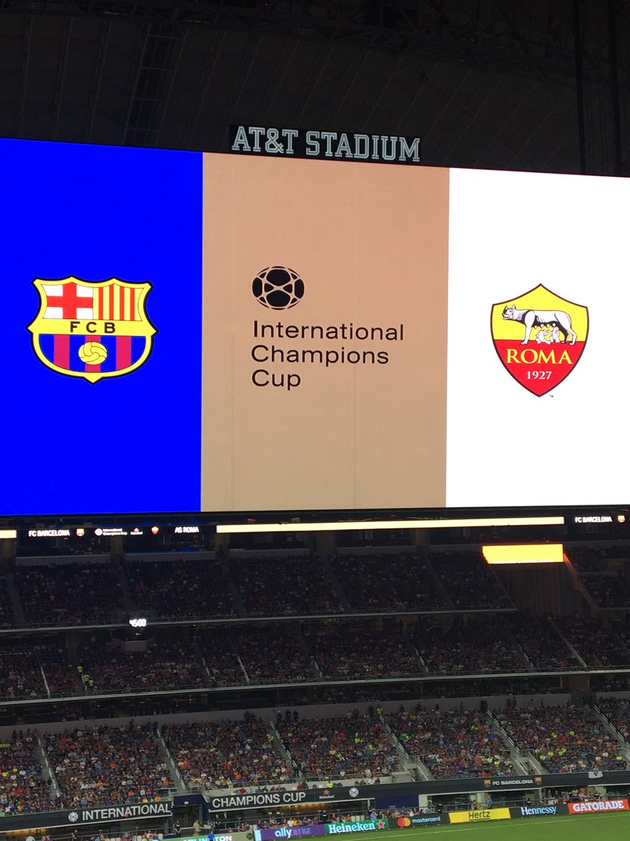 aliciarrowland's tweet photo. FC Barcelona vs. Roma. I can only imagine the emotions at the World Cup! #LVESsummer @LewisvilleES #theponyway https://t.co/5PYUg30HDK