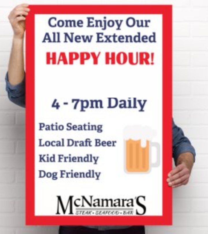 McNamara_steak's tweet photo. Happy is not an hour, it is 2-7 pm every day!
Make yourself happy at McNamara’s happy hours in our newly renovated patio.
Enjoy your evenings with a taste of umami tantalizing special local draft beer.
For reservations call, 925-833-0995
 #patioservice #outdoordining  #steakhouse https://t.co/83I85Yza7d