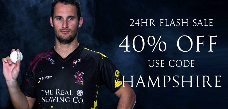 Time to celebrate another <a href="/SomersetCCC/">Somerset Cricket 🏆</a> victory with 40% off for 24hrs - use code HAMPSHIRE at realshaving.com until midnight tomorrow! #WeAreSomerset #SOMvHAM