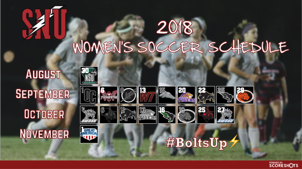 SNUAthletics's tweet photo. ⚽️: Four weeks away from the start of the 2018 soccer season! Storm will open the year at Wes Harmon Field! #BoltsUp⚡️ https://t.co/Rw4ES2eWse