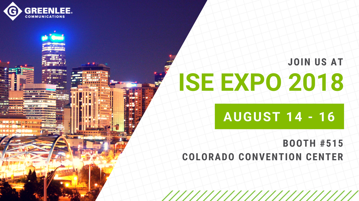 GreenleeComms's tweet photo. Greenlee Communications is heading to the Mile High City for #ISEEXPO2018, August 14-16! Be sure to connect with us at Booth #515 to see our latest fiber, Wi-Fi, and Ethernet testing solutions. #GreenleeComms #fiberTOOLS #Fiber #Telecom #FTTx #TestEquipment https://t.co/N6TW3H48MU