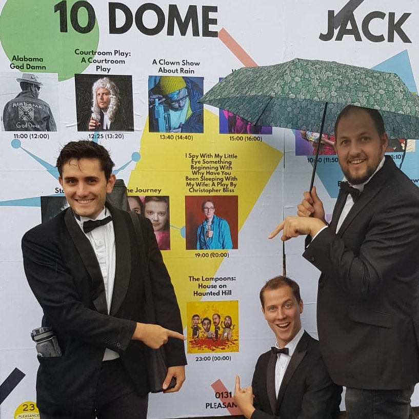 LampoonsComedy's tweet photo. Ready and raring for show number uno (that's Spanish for first) 
Pleasance dome 11pm. @edfringe 

#edfringe #intotheunknown #premier #comedy #horror #pleasancedome

https://t.co/RkhJZhUry0 https://t.co/Pq8jHdYqJt