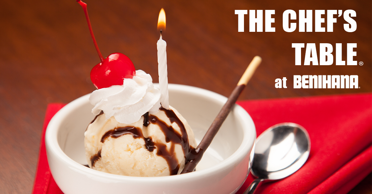 Benihana ar Twitter: "If you wished for a Benihana birthday, you got it. Sign up for The Chef's Table® and receive a $30 Birthday Certificate during the month of your birthday: https://t.co/qqfstccwLS