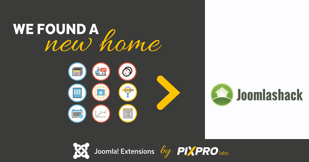 pixproglobal's tweet photo. Our Joomla! extensions have found a new home … at @Joomlashack. We are super happy for our current customers of @pixprolabs and current/future customers of @Joomlashack to find such a great home. Read more here : https://t.co/X6yI2jTkLQ <3 #joomla #extensions https://t.co/P89u84j6Yu