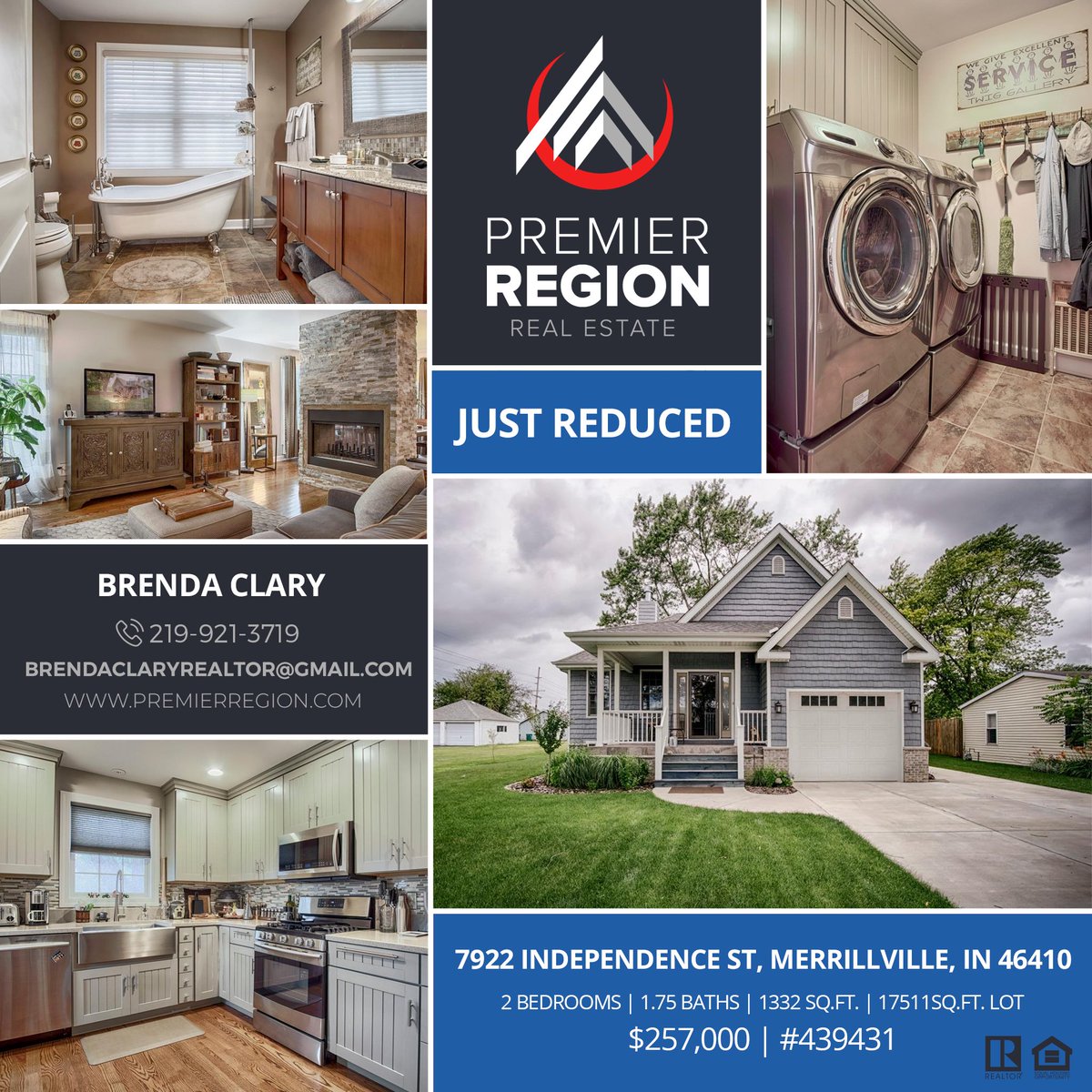 PremierRegionRE's tweet photo. $257,000 | 7922 Independence St, Merrillville, IN

MOVE RIGHT IN to this CUSTOM DESIGNED One-Story, 2 Bedroom Home with a partially finished basement. Schedule your showing today! This won't last long. 

Visit Online: https://t.co/lVxjmXEgEY

#PremierRegionRE #RegionRealtor https://t.co/hHrdLi9XAo