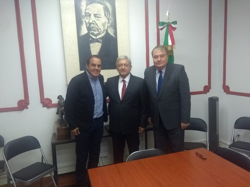 Acuerdan Cuauhtémoc Blanco y Andrés Manuel López Obrador revisar agenda de seguridad de Morelos.  facebook.com/pesmoreloscde/…