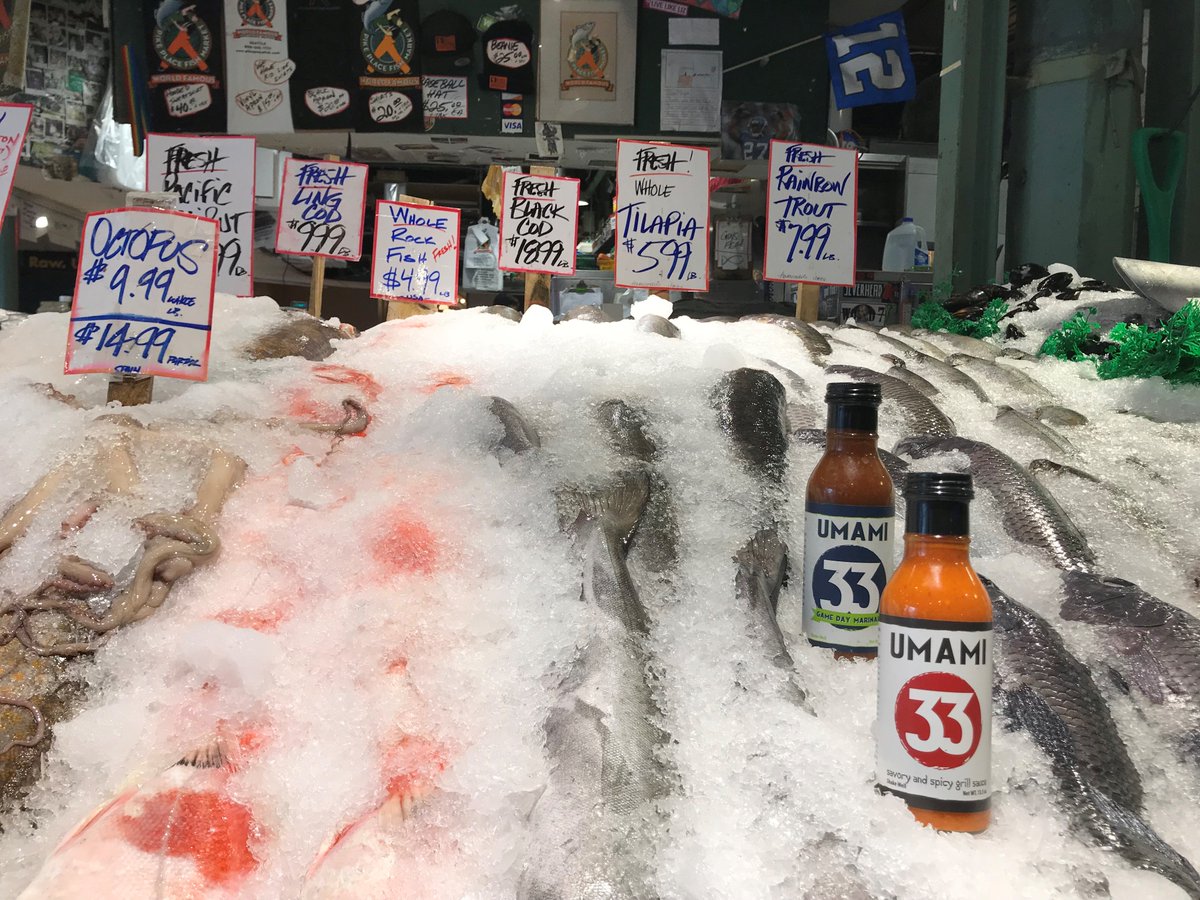 Umami 33 (@umami33) on Twitter photo Restocking Umami 33 & Umami 33 Game Day Marinade today at the Famous Pike Place Fish Market! Love this place!! <a href="/pikeplacefish/">Pike Place Fish</a> #umami33 #grilling Restocking Umami 33 & Umami 33 Game Day Marinade today at the Famous Pike Place Fish Market! Love this place!! <a href="/pikeplacefish/">Pike Place Fish</a> #umami33 #grilling