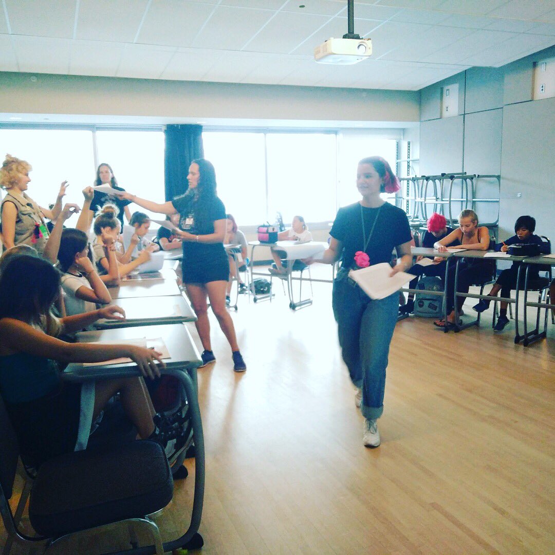 feministteacher's tweet photo. In absolute awe of the young people I worked with at @girlsrockmtl, where I led two feminist personal writing workshops for girls and gender non-conforming youth in Montreal. This is real summertime #HSfeminism #K12feminism going on here. https://t.co/X1CdXefUsc
