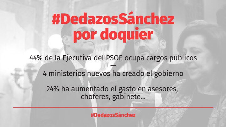 InesArrimadas's tweet photo. Sánchez ha colocado en puestos de dirección pública a más de 20 amiguetes y hemos pedido que comparezcan y expliquen los #DedazosSánchez 👇🏻 https://t.co/BoBGwXVfwp