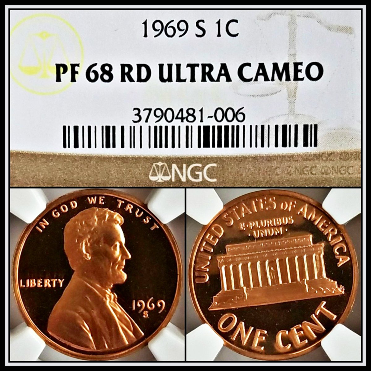 Apex_Collecting's tweet image. 🔥1969-S Lincoln Memorial Cent graded PF 68 RD (Red) ULTRA CAMEO by @NGCcoin

#ultracameo #cameo #red #proof #proofcoin #coin #cent #penny #1c #copper #1960s #coins #collection #coincollection #collectible #collectibles #numismatics #graded #wednesdaywisdom #wednesday