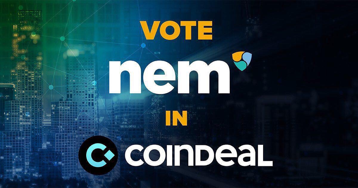 NEM_MIDDLEEAST's tweet image. Please vote for #NEM $XEM to get listed on #CoinDeal exchange! We still have 16 days to go! coindeal.com/vote