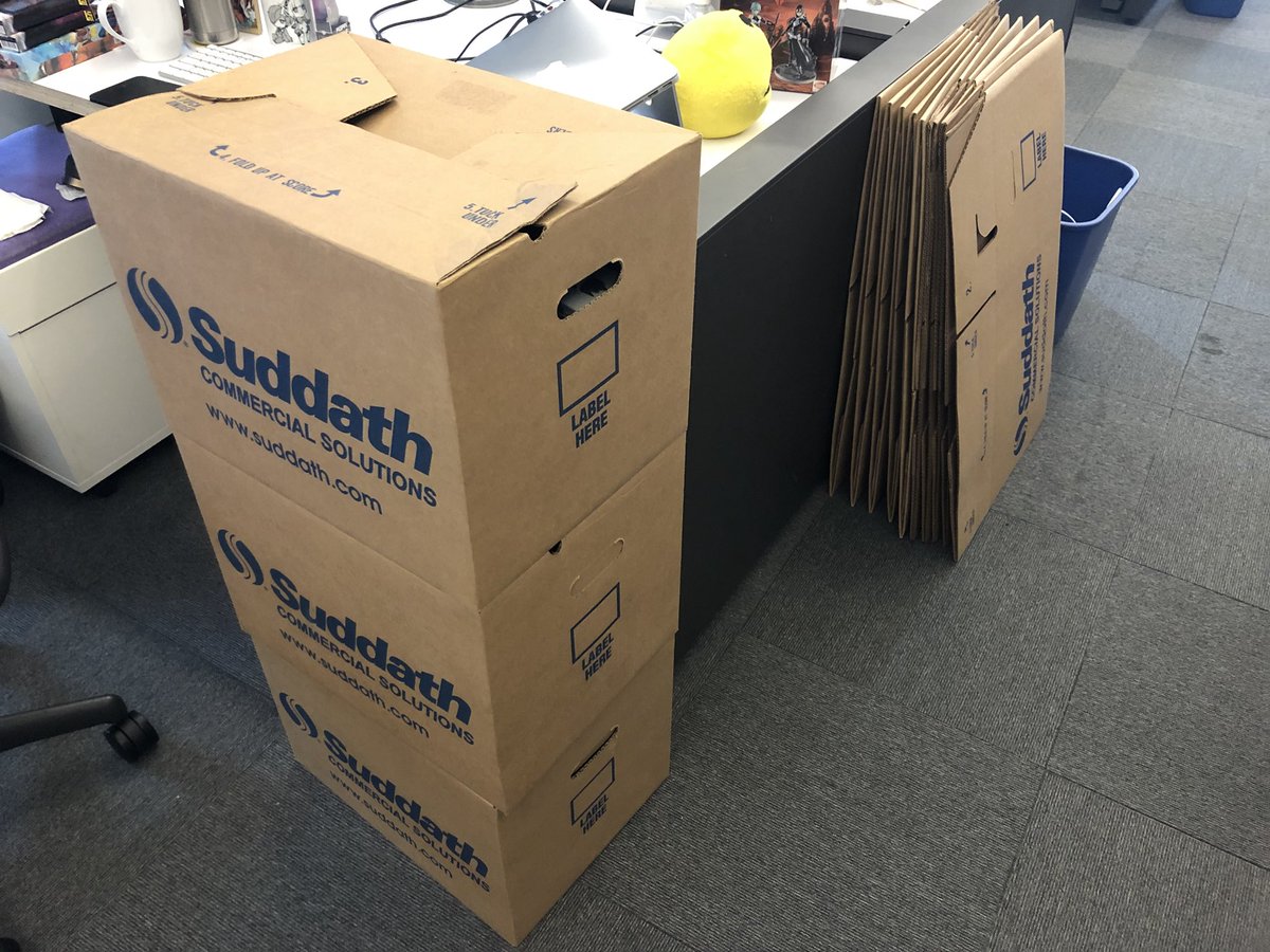 supersat_'s tweet photo. Boxes were delivered for our upcoming office move but I never unpacked from the last move 6 months ago #bigbrainplays #superiorefficiency https://t.co/TvCL5FOt7I