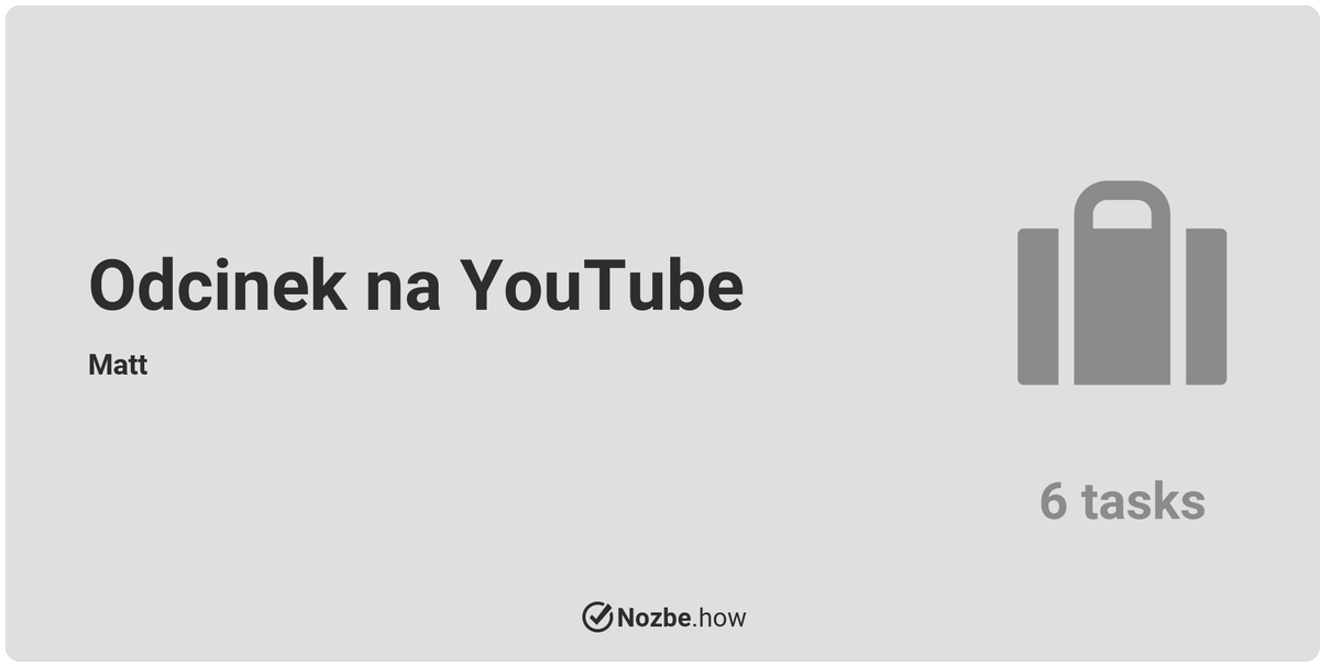 nozbePL's tweet photo. Prowadzisz kanał na #YouTube? A może dopiero chcesz zacząć?
Polecamy szablon #NozbeHOW od eksperta i jednocześnie ambasadora Nozbe, @OlechMatt, który pomoże Ci w publikacji nagrania na własnym kanale 👌
➡ https://t.co/rVDLPevQGB https://t.co/NeyCcocRLu