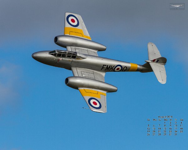 August #avgeek #wallpaper is now available on my Leading Edge Photography website - wp.me/P3RMcy-2A
For #RAF100 - the first RAF jet #aircraft the Gloster Meteor
#aviation #calendar