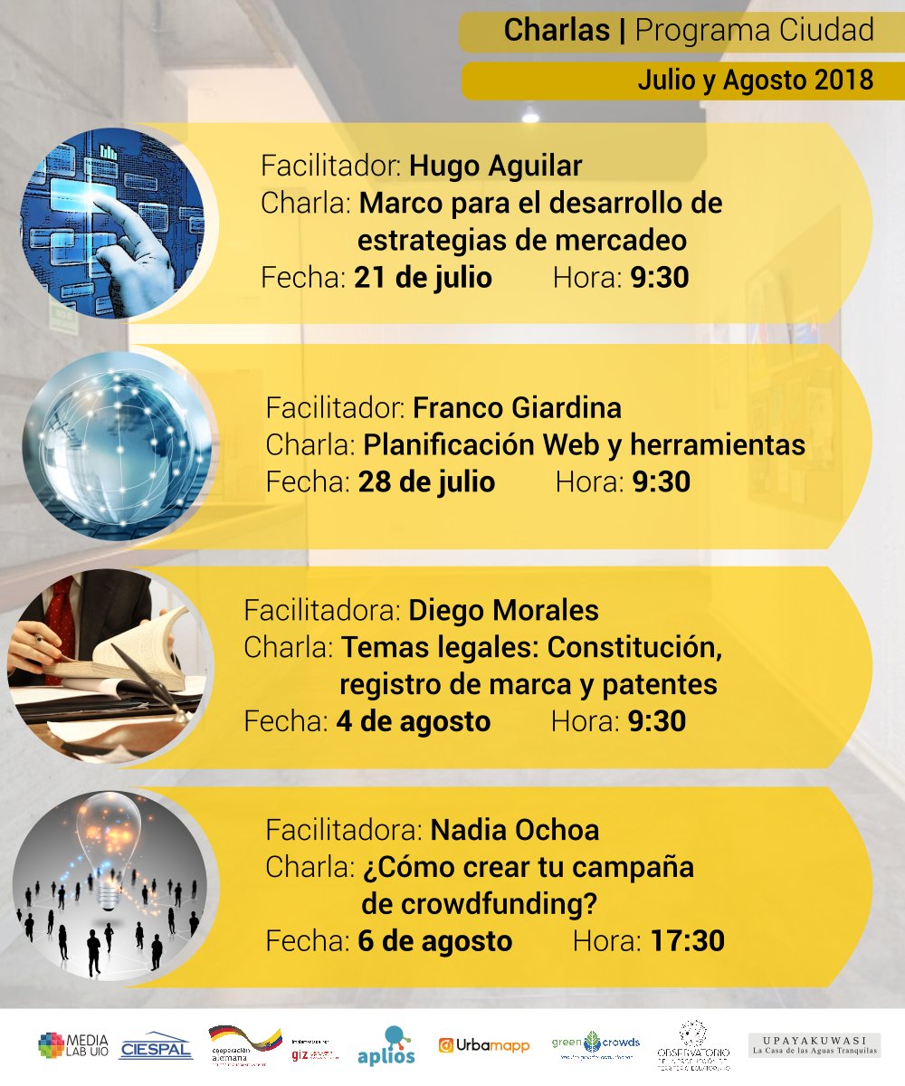 MedialabCIESPAL's tweet photo. Este sábado 4 de agosto, tendremos un curso dinámico y práctico partiendo de las principales dudas de los asistentes a la charla, pretendiendo realizar una construcción colectiva.
Registro en: https://t.co/U9DWjJDPop
#ProgramaCiudad #Ciudadanoquehace #Quito https://t.co/51lnTUxGOv