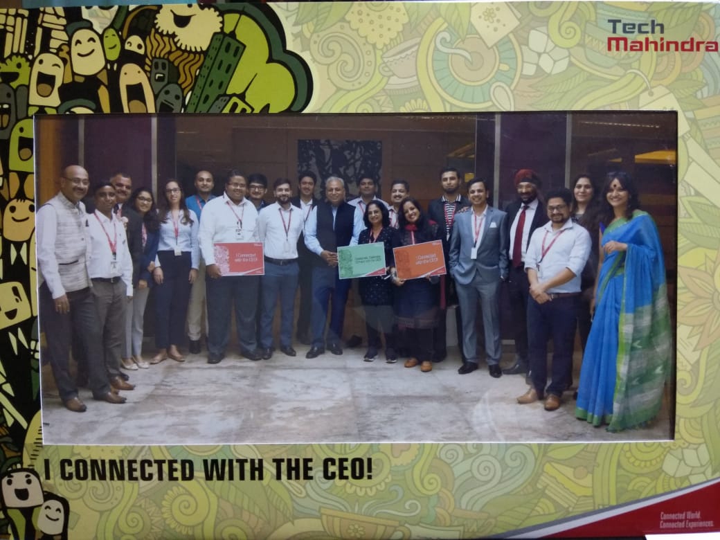 A memory from #ConnectWithTheCEO to cherish for many years! Great learning experience & inspiration from the leaders on #TechMNxt #ISR #FUTURise #NewAgeDelivery 

Thank you @tech_mahindra @C_P_Gurnani @jagdishmitra @Harsh_Soin @Simmidtechm @vrindapisharody & #TechMighty finalists