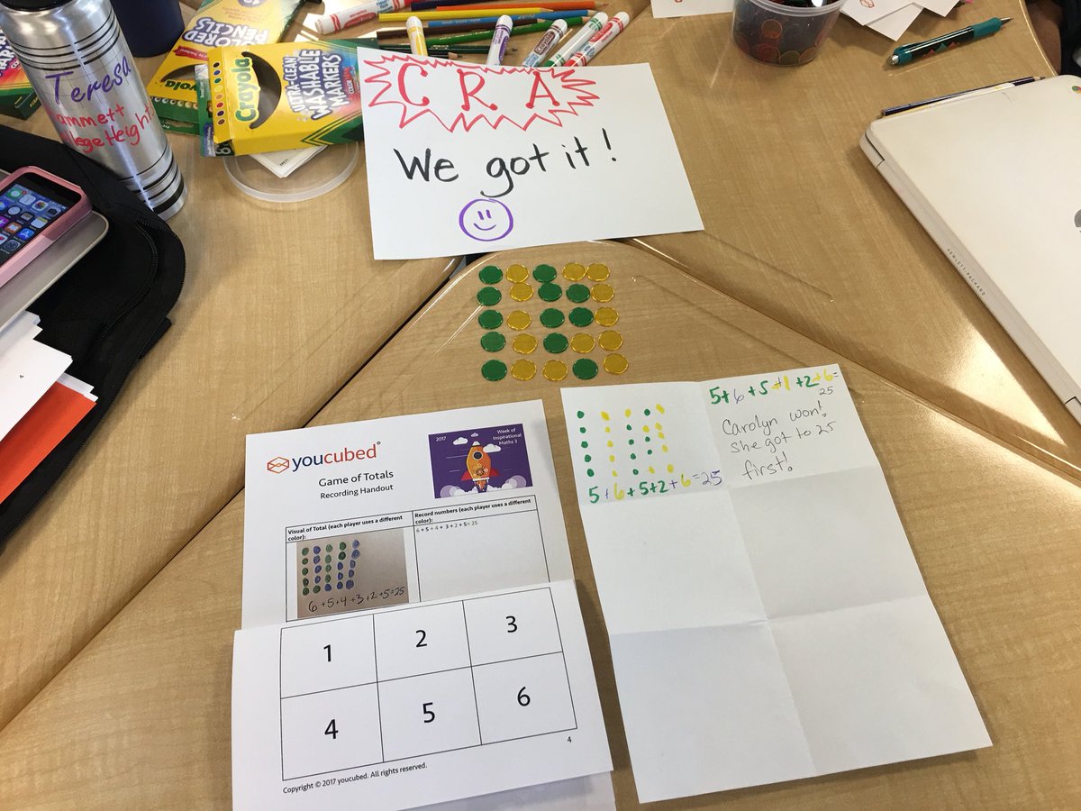 EsAlvarez4's tweet image. Week of Inspirational Math...Game of totals!!! CRA at its finest!!! Grades 3-5
#TEAMBCSD #TeamMath @teachergal13 @WrightMath314 @mrs_maldonado7