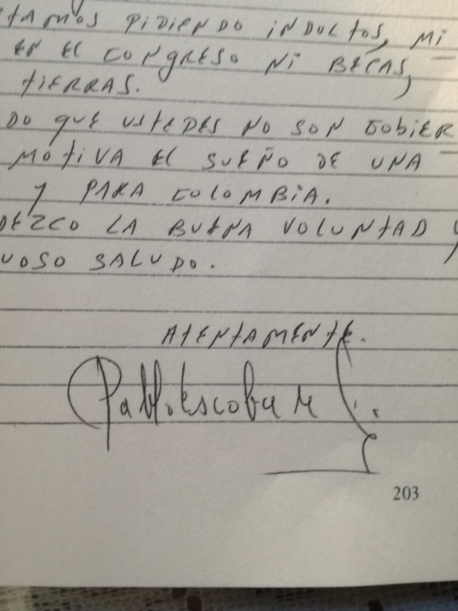 JulianFMartinez's tweet image. Cuando Pablo Escobar le escribía cartas a Álvaro Uribe (tomada del libro de Marta Soto “Velásquez, el retador del poder”)