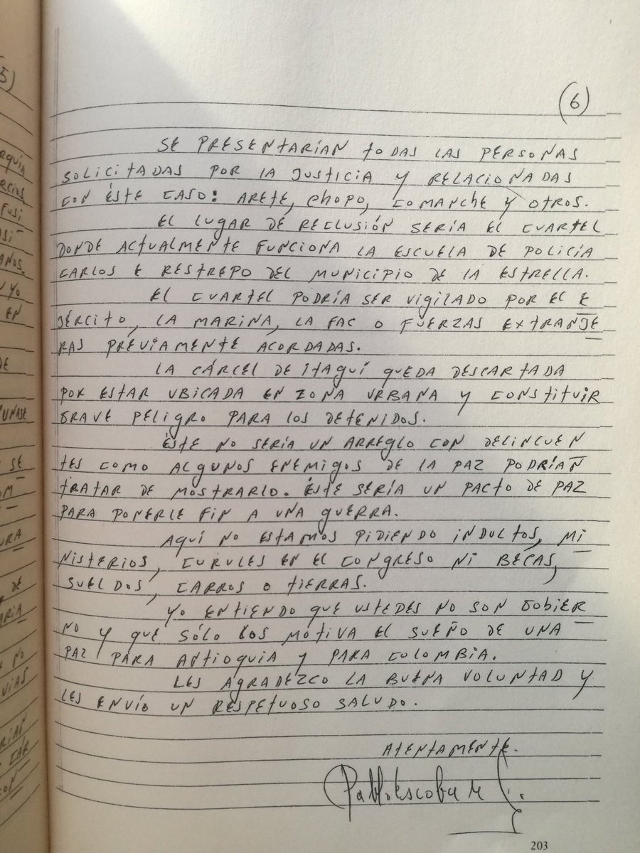 JulianFMartinez's tweet image. Cuando Pablo Escobar le escribía cartas a Álvaro Uribe (tomada del libro de Marta Soto “Velásquez, el retador del poder”)