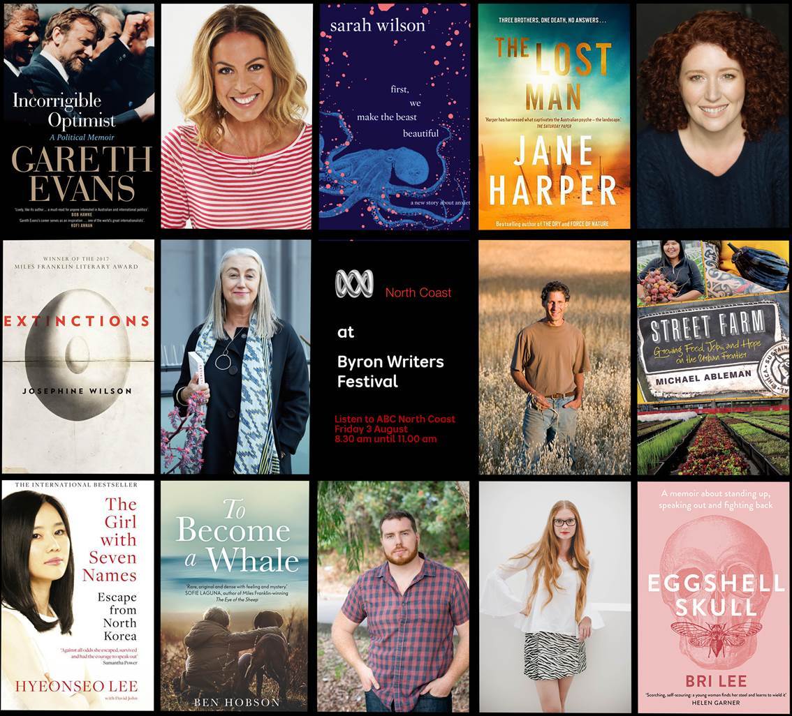 Tune in to ABC North Coast tomorrow morning from 8.30 - 11am for their #livebroadcast direct from the 2018 Byron Writers Festival, with guests Gareth Evans, @_sarahwilson_ @janeharperautho @MichaelAbleman @brieloiselee @IamJHWilson @BenLeighHobson @HyeonseoLeeNK #byronwf2018