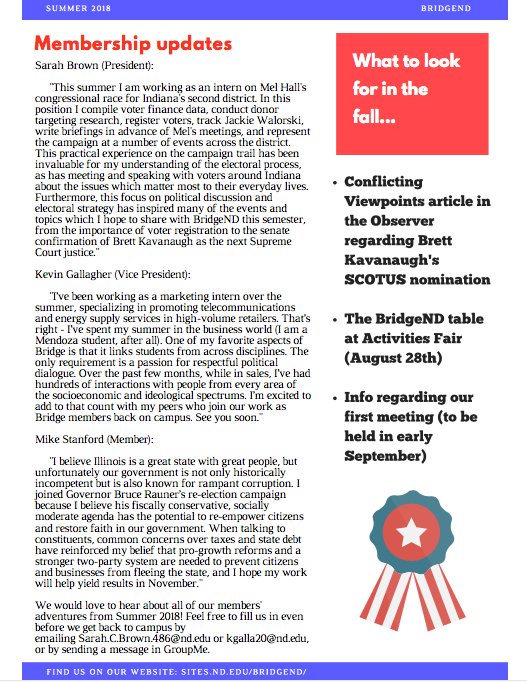 bridge_ND's tweet photo. Does anybody else spend their day wondering what BridgeND is up to? Now you don't have to! Just take a glance at the newsletter! https://t.co/SkwTKKYN6D