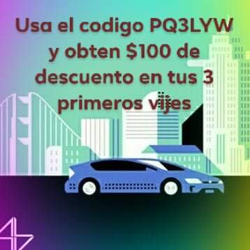 Codigosuber5's tweet photo. #ConLetrasTeDigo. Usa el codigo PQ3LYW y obten $100 de #descuento en tus primeros viajes con #uber #codigosuber #ubermexico #uberpool #uberdriver #ubereats #uberlove #Ubered https://t.co/cfL5oaA3xT