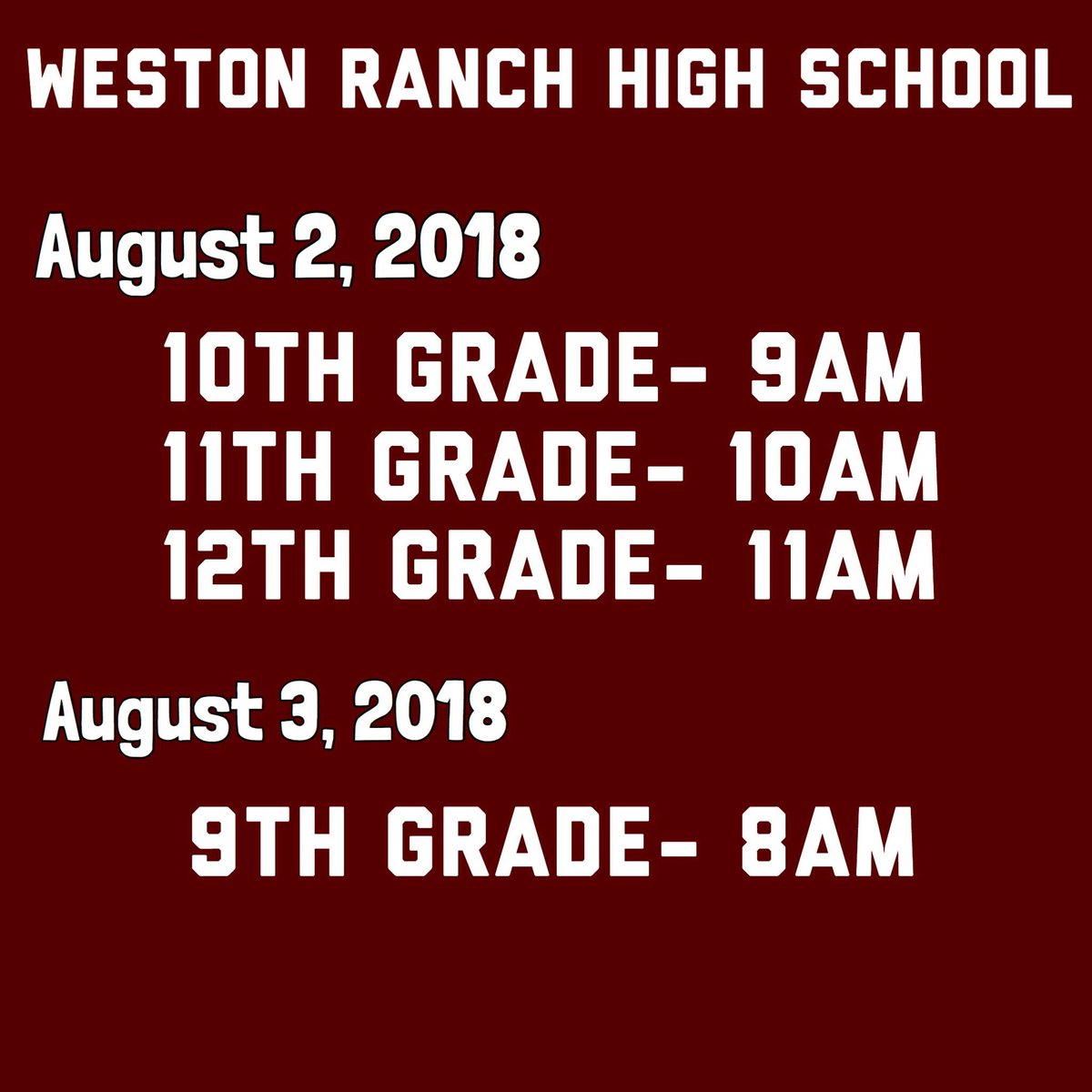 It’s that time of the year!! Welcome back and join us for Cougar Convention!! 🐯🐾🙌🏽 @MWR_Vball <a href="/athletics_WRHS/">WRHS Athletics</a> <a href="/WRHS_Soccer1/">Weston Ranch Soccer</a> <a href="/eduncanx3/">Eric Duncan Sr.</a> <a href="/sreyes35/">Sal Reyes</a> <a href="/its_coach_ed/">Ed Menzel</a> <a href="/WRHS_BSU/">BSU</a> <a href="/WRHSLinkCrew/">Link Crew</a> <a href="/WRHSLEADERSHIP/">WRHSLEADERSHIP</a> <a href="/WRHSBoysBball/">WRHS Boys Basketball</a>
