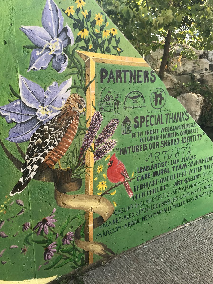 BarbaraBuffaloe's tweet photo. Such an awesome project! Community mural dedication day #NatureIsOurSharedIdentity @ResidentArts @CareColumbiaMO https://t.co/AyMQ8Vh3o3