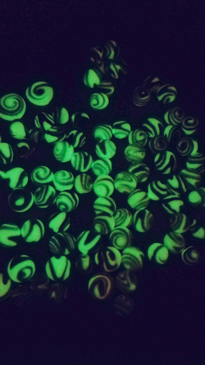 Glow in the dark beads is what it's all about tonight,rolled,shaped, pierced waiting to be baked, ready for @vwwhitenoise Can't wait 1week to go 💗☀🤘 🐍🐒🐯🦁 looking forward to seeing <a href="/gingersgrill/">GingersGourmetGrill</a> 🍔 <a href="/CarrieanneHyde/">sweet dubs</a> 🍬 <a href="/TheAllergiesUK/">The Allergies</a>