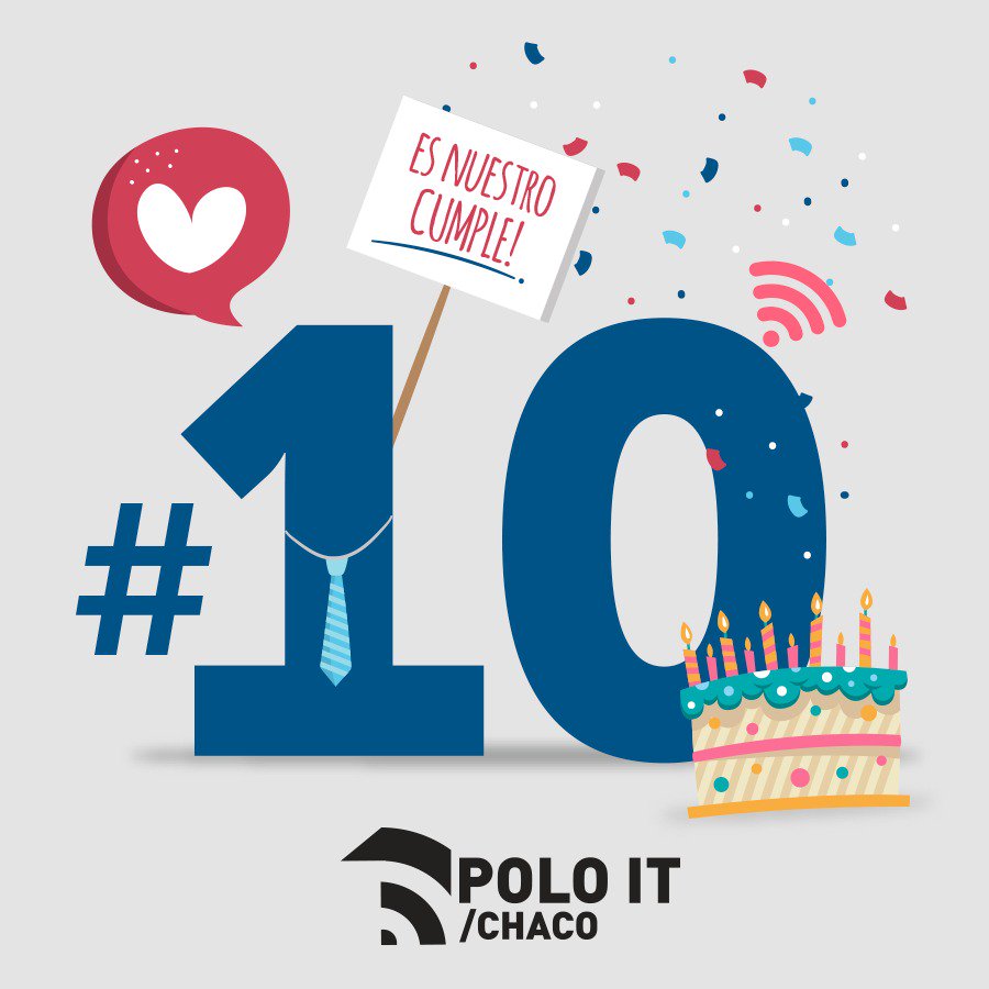 🎉Hace 10 años la Asociación Civil Polo Tecnológico Chaco obtuvo su personería jurídica 🎂
Hemos crecido y lo seguimos haciendo. Siempre con el objetivo de lograr el desarrollo de la #Industria del conocimiento en nuestra región.
Gracias por acompañarnos en esta aventura!!