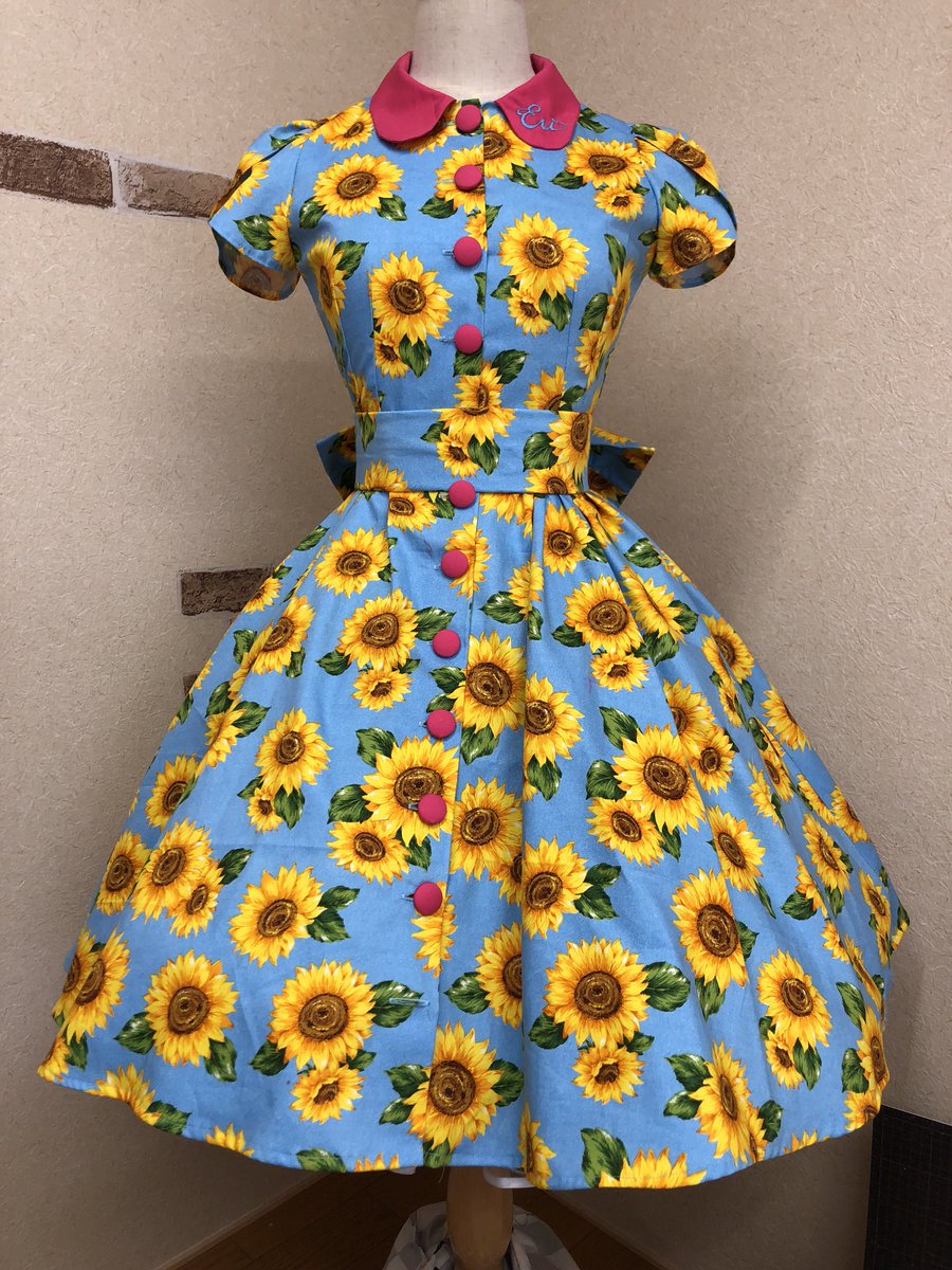 Muts2 ひまわり オールディーズ サーキュラー ワンピース 刺繍 頑張った Muts2 ひまわり オールディーズ サーキュラー ワンピース 刺繍 頑張った