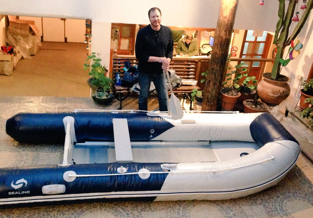 other_rock's tweet photo. So clutch: A hotel that lets you set up your boat in their courtyard. Casa Elena has been supporting members of our team for more than 15 years β€οΈ #Fieldworkprep @InsideNatGeo https://t.co/RBQ9TV6Up4