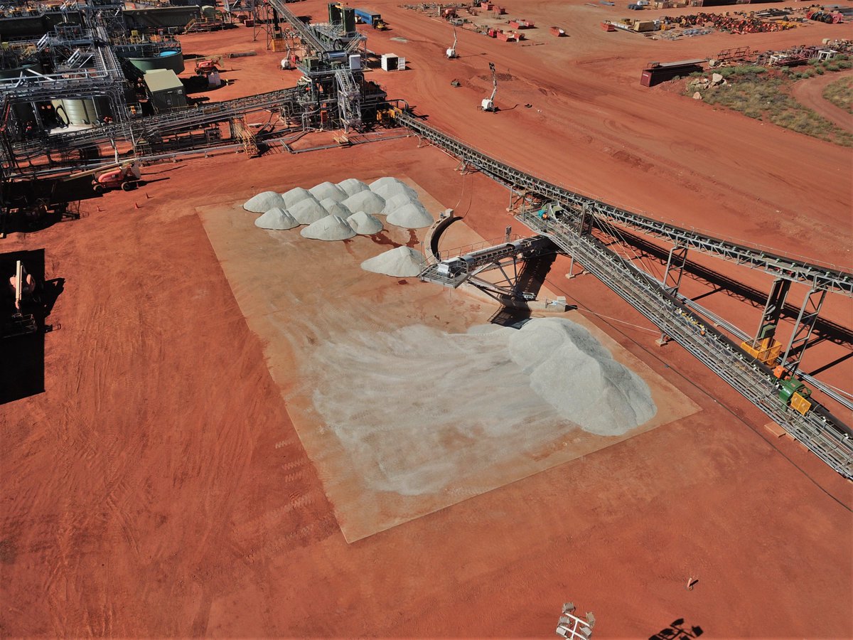 The #Spodumene product stockpile building up at our #Pilgangoora  $AJM #Altura #Lithium #Mine in western #Australia ZOOM IN