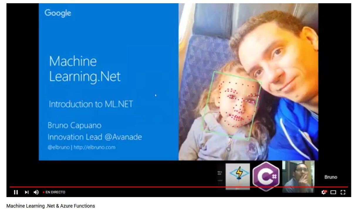 CSharpCo's tweet photo. un honor tener a @elbruno hablando de #MachineLearning en el evento de la comunidad #CSharpCo https://t.co/dtOBzBvYxv #CSharpCoLive https://t.co/5v86qWvuV5