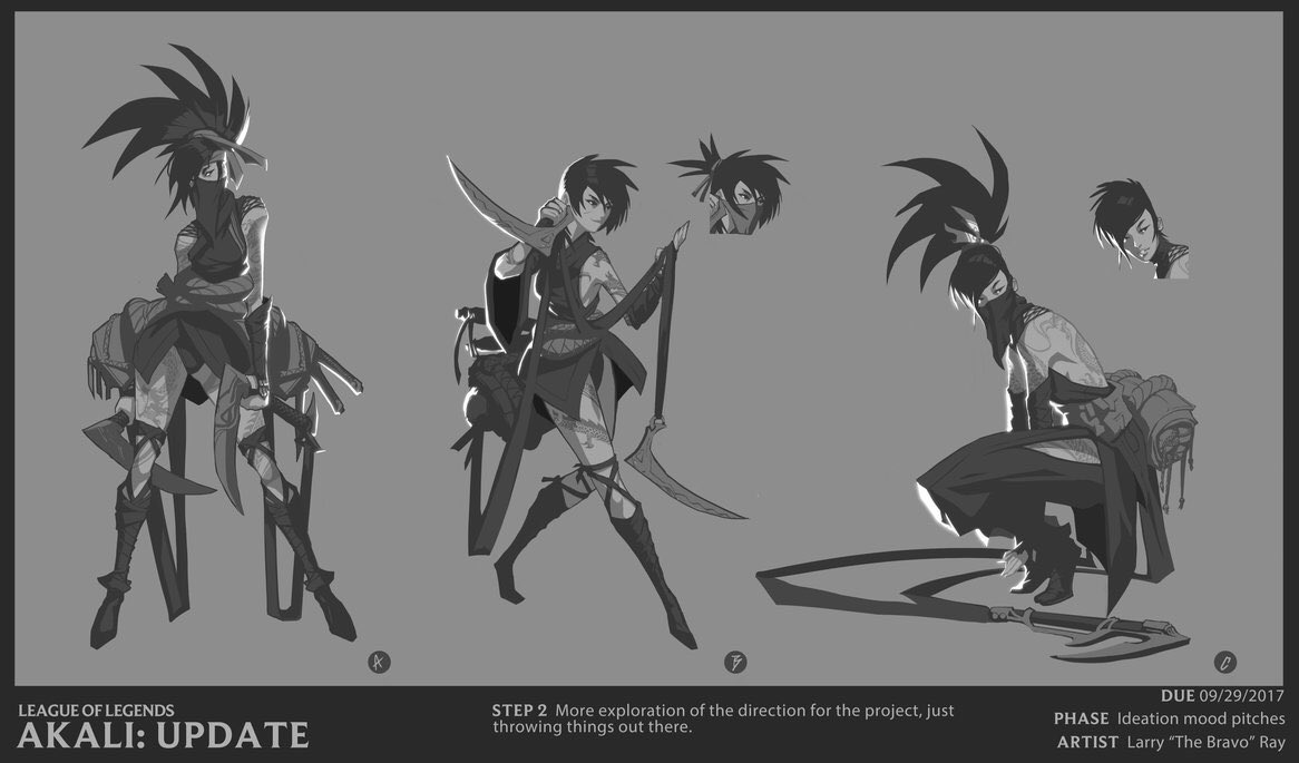 Spideraxe30's tweet photo. Omg they're finally out, Akali concept art from BravoRay https://t.co/wmBxhP1fyz https://t.co/8McT1NHLRS