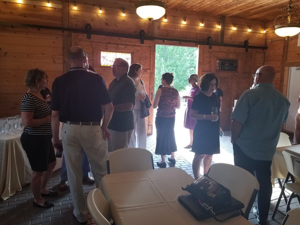 HCWyco's tweet photo. Mingling before the Grown in Wyandotte Dinner at beautiful Cider Family Farm in West WYCO https://t.co/Vkg5RmKn3A