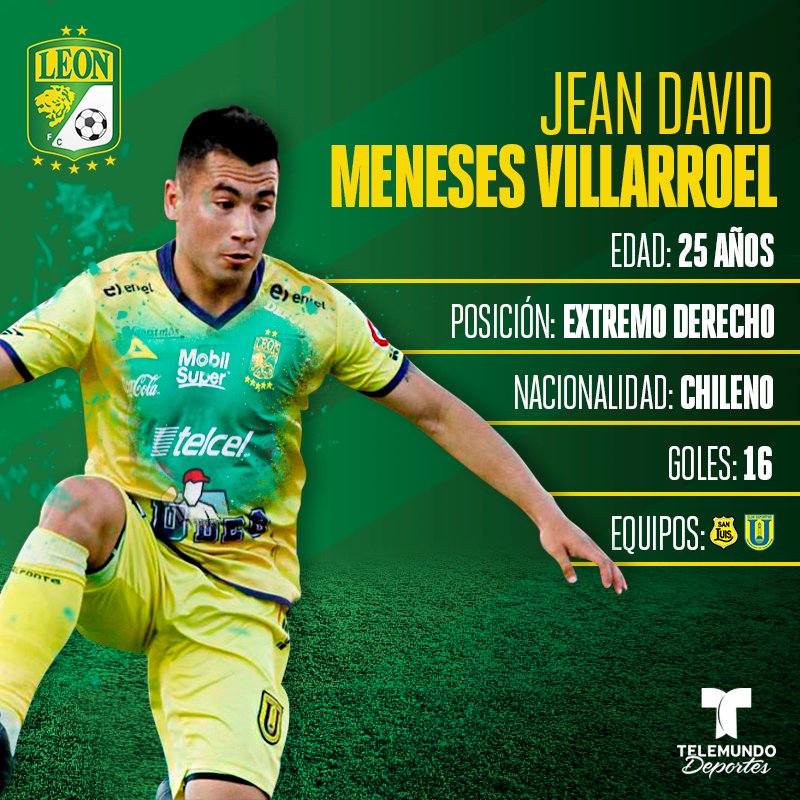 Telemundo Deportes Twitterren Clubleonfc Anuncio La Llegada De Jean Meneses Procedente De Futboludec Y Aca Te Dejamos Los Datos Mas Relevantes Del Refuerzo De La Fiera Https T Co Qhspolyysx