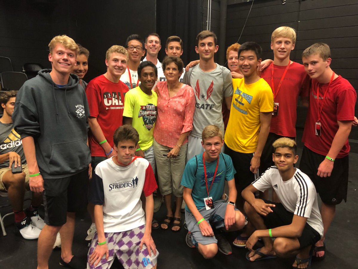 The RHHS XC team met Zola Budd tonight at the CalU XC camp!