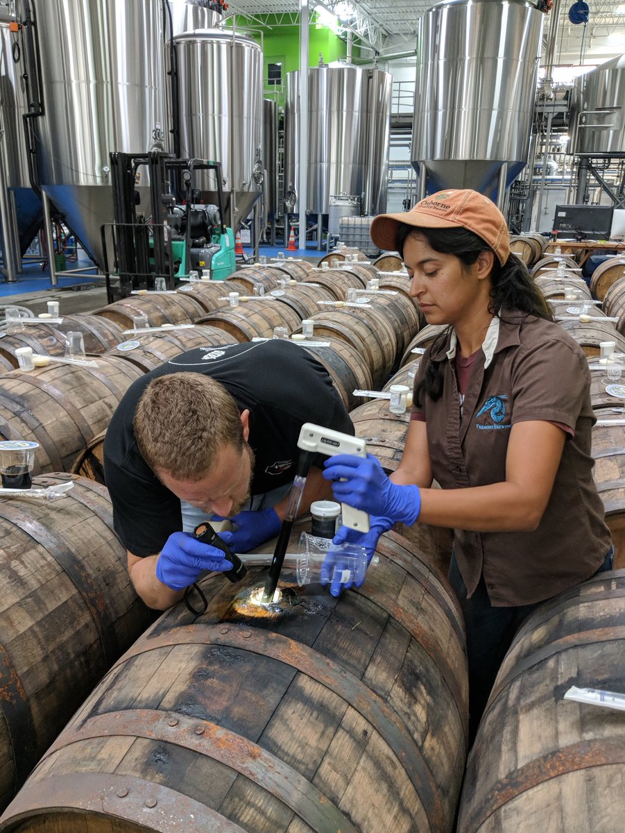 fremontbrewing's tweet photo. Lovely day for some barrel testing in preparation for 2018 Bourbon Barrel Aged Dark Star! #bourbonbarrelageddarkstar #bbadsakakds #2018 #cominsoonish #barrelaged #imperialoatmealstout #becausequalitymatters #fremontbrewing https://t.co/YOwu9iW1Hi