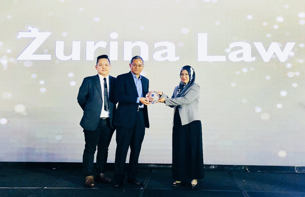 Zurinalaw's tweet photo. Messrs Zurina is honoured to receive the award ‘Intellectual Property Rights Advisory Firm 2017’ during the Malaysia Venture Capital &amp; Private Equity Association awards night on 31/7/18. Many thanks to Malaysia Digital Economy Corporation for nominating us! https://t.co/CrRIuuztvT