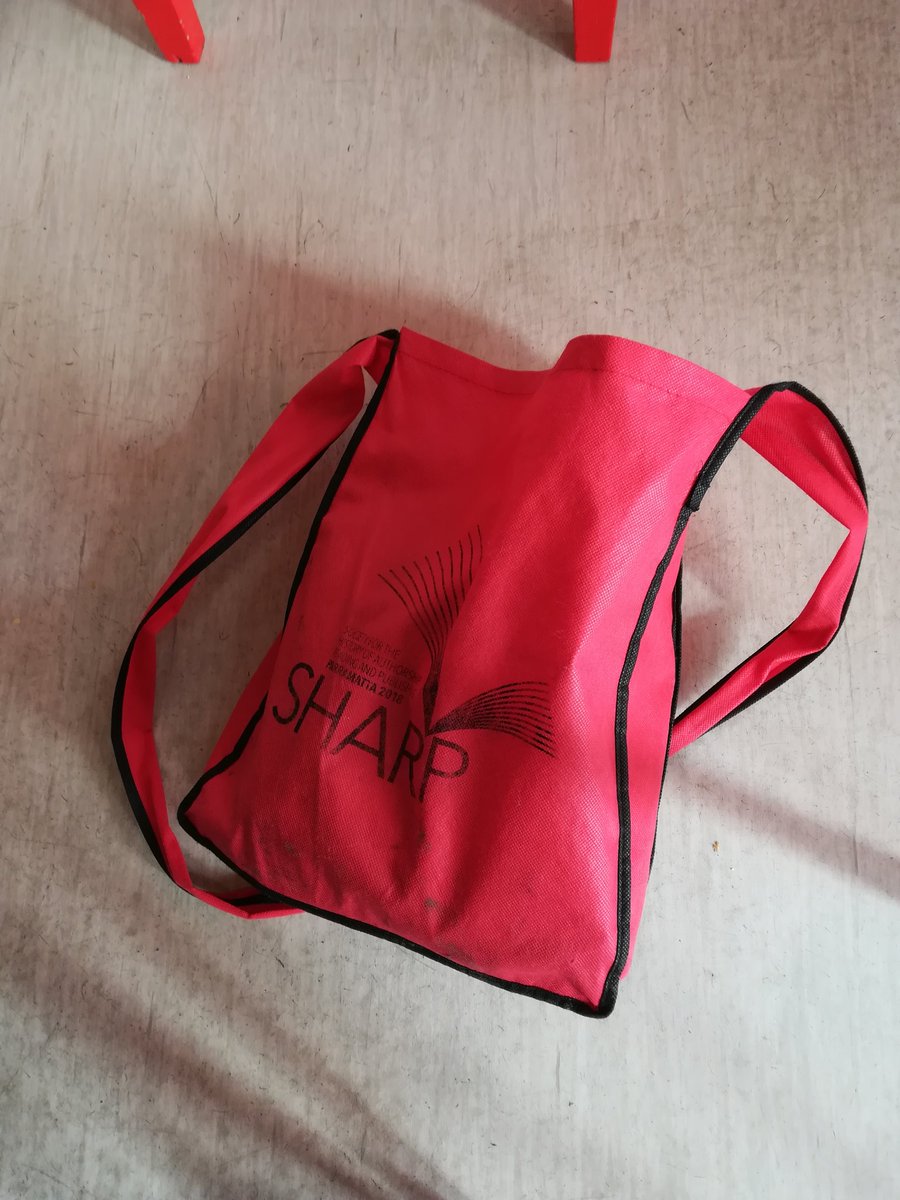 lisakuitert's tweet photo. Conference bag #SHARP18 after a few weeks travelling in AUS and NZ. Thank you for that #JasonEnsor and #Helenbones.. https://t.co/4a7ak0Eehj
