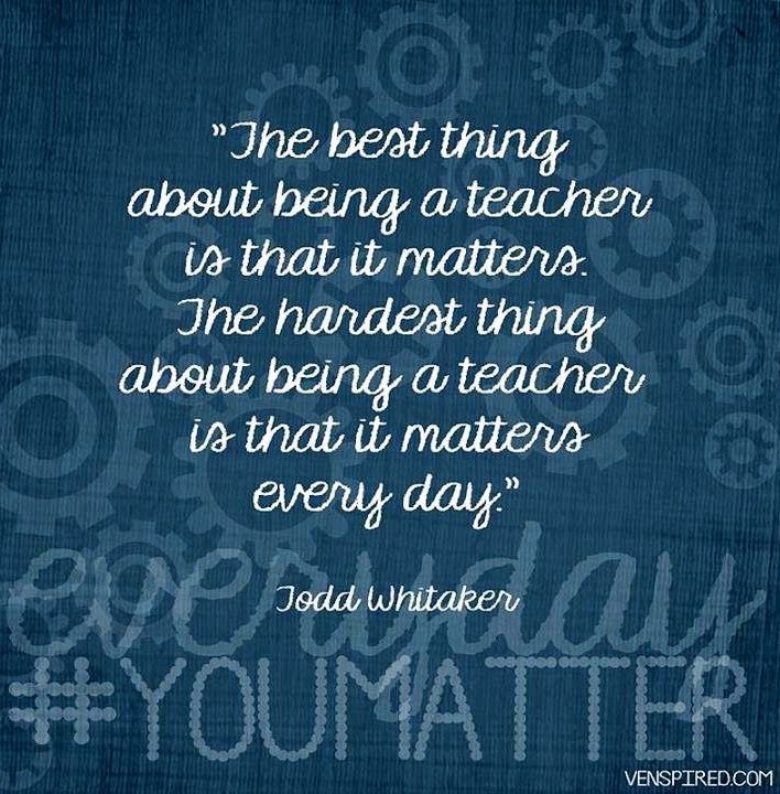 Advice For New Teachers:

1. Build Positive Relationships 

2. Strive To Make The Profession Better By Your Contributions

3. Listen and Ask Questions 

4. Remember, each family sends you their most precious child and #YOUMATTER