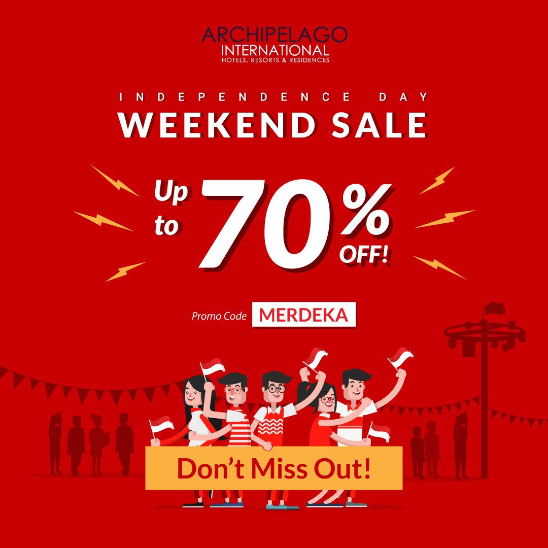 Let’s celebrate it with us! Enjoy discount up to 40% for all room types and book it via our website and use this rate code: MERDEKA. #archipelagointernational #astonmarinaancol #merdeka