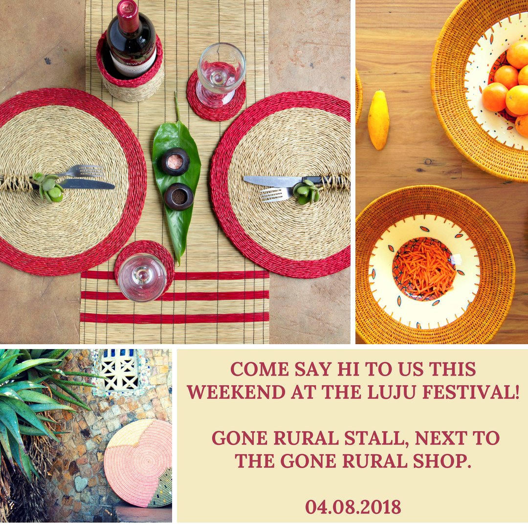 Please join Gone Rural at the  <a href="/LujuFestival/">Luju Festival</a> this coming Saturday where we are proud to be showcasing some of our amazing products.