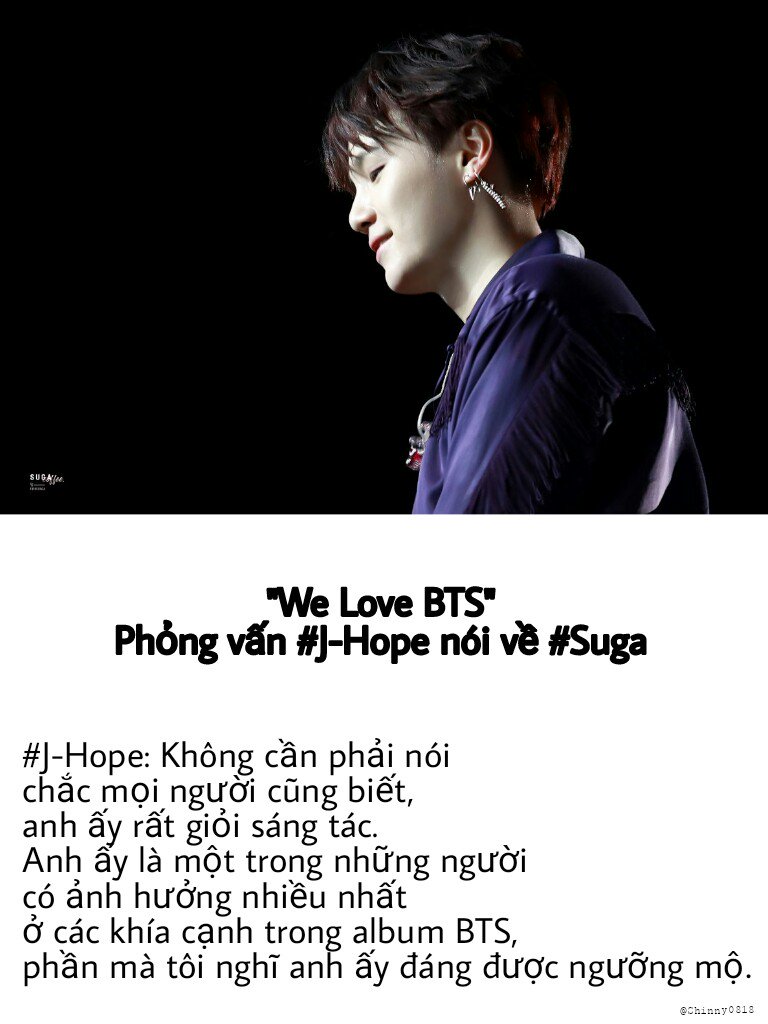 taekookonysus's tweet photo. [BLOG BTS] 180802

"We Love BTS"
Phỏng vấn #JHope nói về #Suga

P/s: "...Anh ấy là một trong những người có ảnh hưởng nhiều nhất ở các khía cạnh trong album BTS, phần mà tôi nghĩ anh ấy đáng được ngưỡng mộ..."

@BTS_twt 
#BTSARMY 
#Suga
#JHope
#BLOGBTS https://t.co/d1UH9bbTuJ